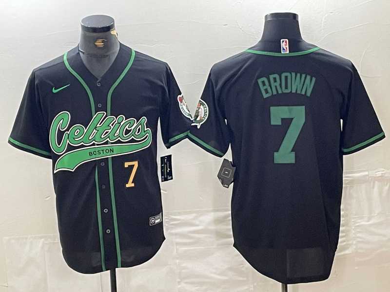 Men's Boston Celtics #7 Jaylen Brown Number Black Cool Base Stitched Baseball Jersey,We sell and wholesale Men's Boston Celtics #7 Jaylen Brown Number Black Cool Base Stitched Baseball Jersey on line form chian!
